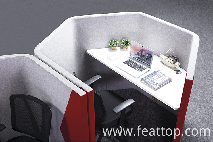 Modern fabric high back hexagon soundproof private chatting small space sofa